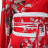 Short Japanese Kimono Dress Red